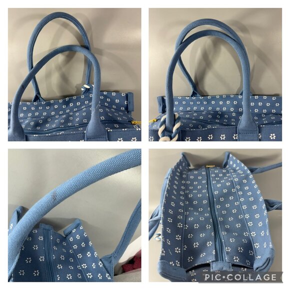 J. CREW STRUCTURED TOTE BAG ONE SIZE - CHAMBRAY BLUE WHITE - Picture 10 of 15